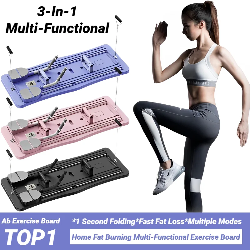 Multifunctional Fitness Board Abdominal Push Up Plate Pilates Ab Core Workout Equipment Trainer Muscle Curling For Home