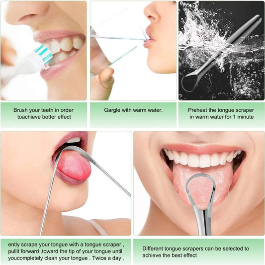 Grattoir à langue en métal Premium, 1 pièce/3 pièces, nettoyeur pour adultes et enfants, grattoirs à langue portables en acier inoxydable, brosses pour enlever   4.7   611 Avis   ౹   + 5 000 vendus