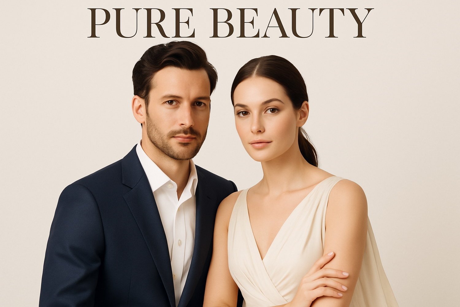 un homme et une femme bien habiller pour un publication beaute pure